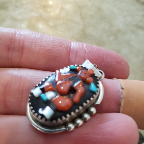 ❣SOLD❣ Zuni J. Calavaza Mudhead Pendant - Picture 6 of 7